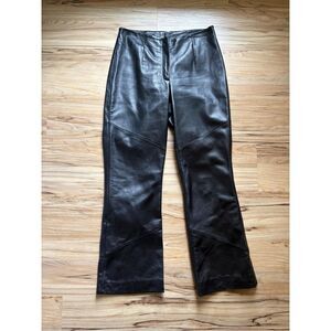 Wilsons Leather Black Genuine Leather Pants Women’s Size 6 Straight Leg Y2K